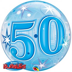 Blue Starburst Sparkle 50 22" Single Bubble Yrv