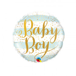 Blue Stripes Baby Boy 9" Flat Hi