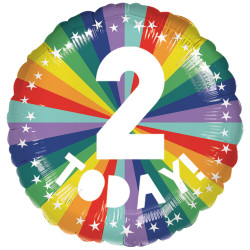 Bright Rainbow 2nd Birthday Standard S40 Pkt