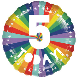 Bright Rainbow 5th Birthday Standard S40 Pkt