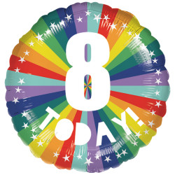 Bright Rainbow 8th Birthday Standard S40 Pkt