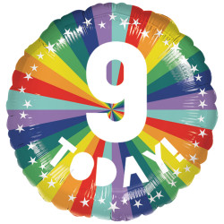 Bright Rainbow 9th Birthday Standard S40 Pkt