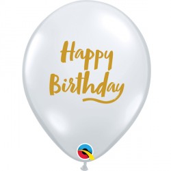 Brush Script Birthday 11" Diamond Clear (25ct) Lac