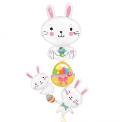 Bunny Stacker Easter Multi Balloon P70 Pkt (35" X 61")