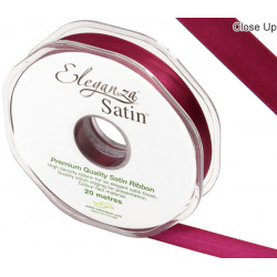 Burgundy Eleganza Double Faced Satin Ribbon 15mm X 20m