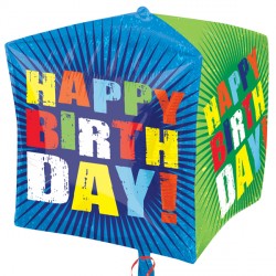 Bursts Happy Birthday Cubez G20 Pkt (15" X 15")
