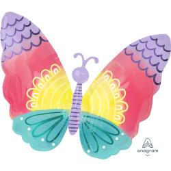 Butterfly Pastel Tie Dye Standard Junior Shape S50 Pkt (26" X 21")