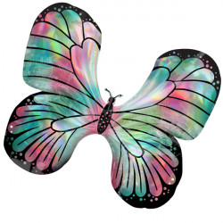 Butterfly Teal & Pink Iridescent Shape P40 Pkt (30" X 26")