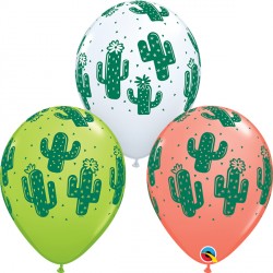 Cactuses 11" White, Coral & Lime Green (25ct) Ygx