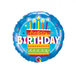Cake Blue Birthday 9" Flat Hi