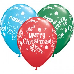 Candies & Treats Christmas 11" Green, Red & Robin's Egg Blue (25ct) Ygx