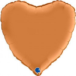 Caramel Satin Heart 18" Grabo Pkt