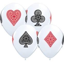 Card Suits 11" White (25ct) Sn