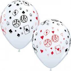 Cards & Dice 11" White (25ct) Sn
