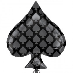 Casino Black Spade Junior Shape S40 Pkt (18" X 22")
