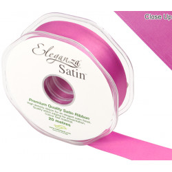 Cerise Eleganza Double Faced Satin Ribbon 25mm X 20m