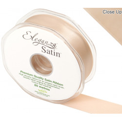 Champagne Gold Eleganza Double Faced Satin Ribbon 25mm X 20m