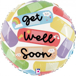 Cheerful Get Well Bandaid 9" Flat