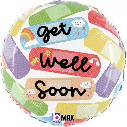 Cheerful Get Well Bandaid Grabo 18" Pkt
