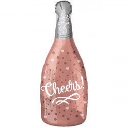 Cheers Champagne Bottle Rose  Junior Shape S50 Pkt