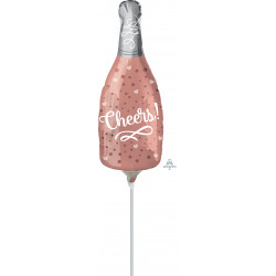 Cheers Chmpagne Bottle Rose Mini Shape A30 Flat