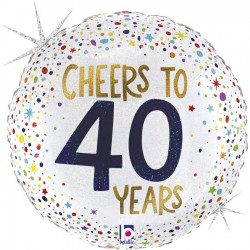 Cheers To 40 Years Grabo 18" Holographic Pkt