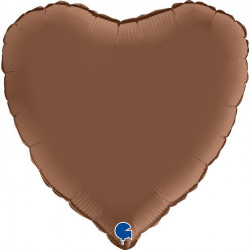 Chocolate Satin Heart 18" Grabo Pkt