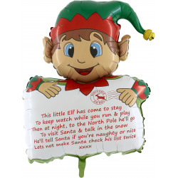* Christmas Elf Holding Personalised Letter 38" Shape Pkt