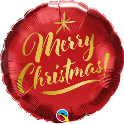 Christmas Gold Script Red 18" Pkt If