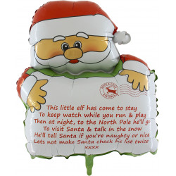 * Christmas Santa Holding Personalised Letter 33" Shape Pkt