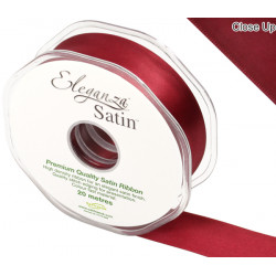 Claret Eleganza Double Faced Satin Ribbon 25mm X 20m