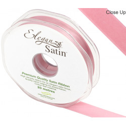 Classic Pink Eleganza Double Faced Satin Ribbon 15mm X 20m