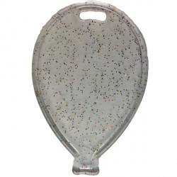 Clear Multi Glitter Balloon Shape Plastic Weight 100ct