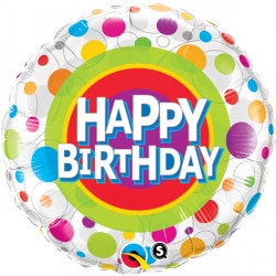 Colourful Dots Birthday 18" Pkt If