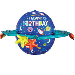 Colourful Galaxy Happy Birthday Shape P60 Pkt (29" X 20")