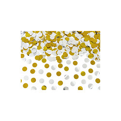 Confetti Cannon With Circles Gold & Silver Metallic 60cm