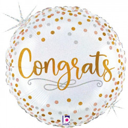 Confetti Congrats Grabo 18" Holographic Pkt