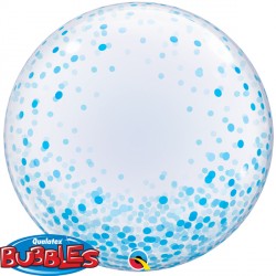 Confetti Dots Blue 24" Deco Bubble Kap