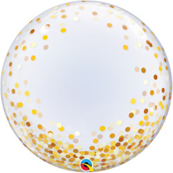 Confetti Dots Gold 24" Deco Bubble Kap