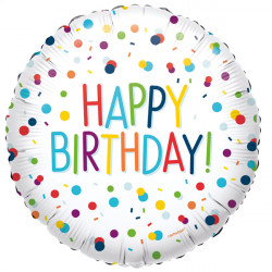 Confetti Dots Happy Birthday Standard S40 Pkt