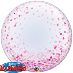 Confetti Dots Pink 24" Deco Bubble Kap