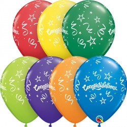 Congratulations Streamers 11" Carnival Assortment (25ct) Ygx