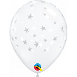 Contempo Stars 5" Diamond Clear W/white Ink (100ct) Ycv