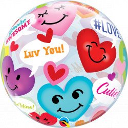 Conversation Smiley Hearts 22" Single Bubble Yrv