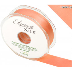 Coral Eleganza Double Faced Satin Ribbon 25mm X 20m