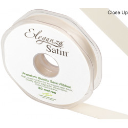 Cream Eleganza Double Faced Satin Ribbon 15mm X 20m