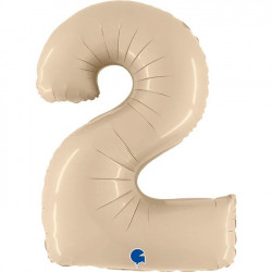 Cream Satin Number 2 Shape 40" Pkt