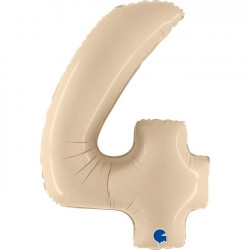 Cream Satin Number 4 Shape 40" Pkt