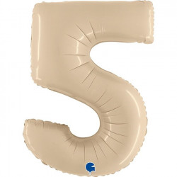 Cream Satin Number 5 Shape 40" Pkt