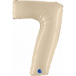 Cream Satin Number 7 Shape 40" Pkt